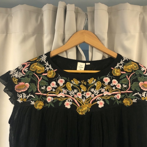 SEEN WORN KEPT Anthropologie Embroidered Bethany Blouse Top - Picture 3 of 7